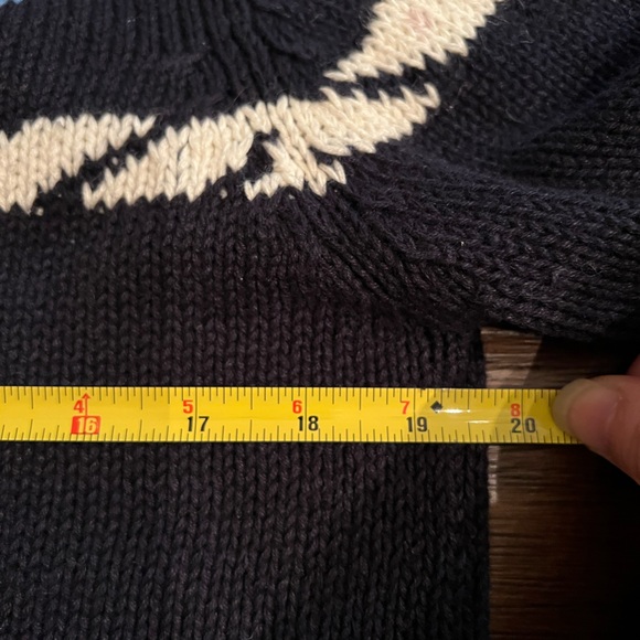 Nautical Vintage Sweater Crazy Horse Full Zip Cardigan Navy Chunky Knit M Warm - Picture 2 of 8